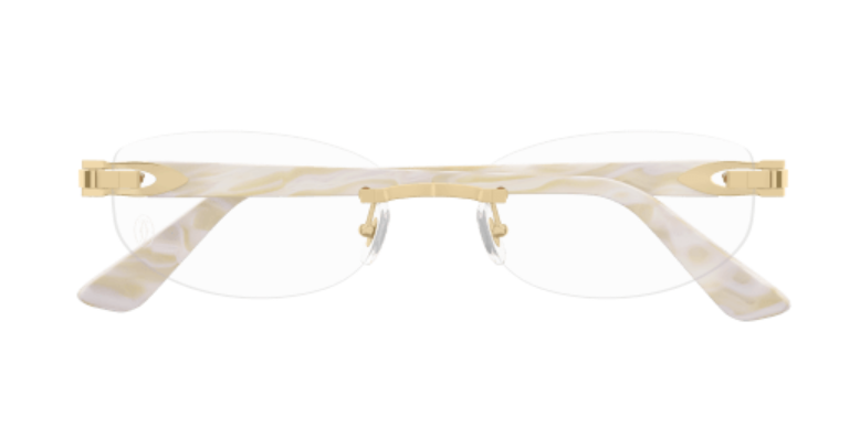 C Allongé de Cartier Motif Rimless Acetate Eyeglasses