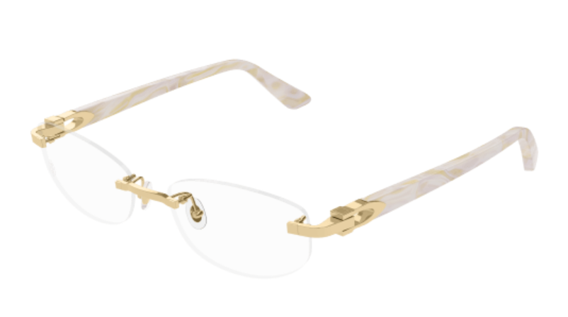 C Allongé de Cartier Motif Rimless Acetate Eyeglasses