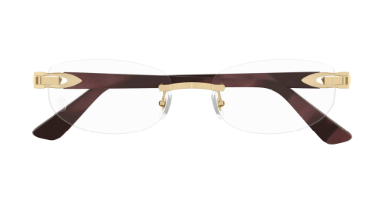 C Allongé de Cartier Motif Rimless Acetate Eyeglasses