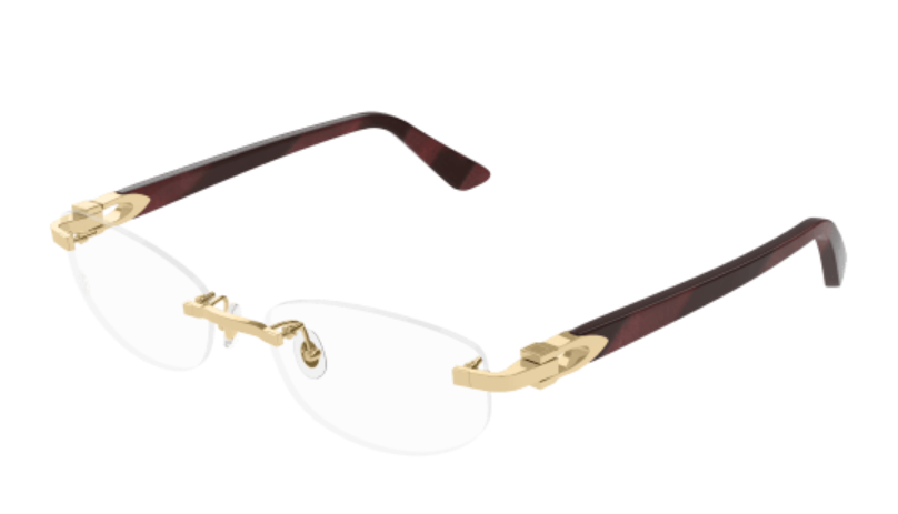 C Allongé de Cartier Motif Rimless Acetate Eyeglasses