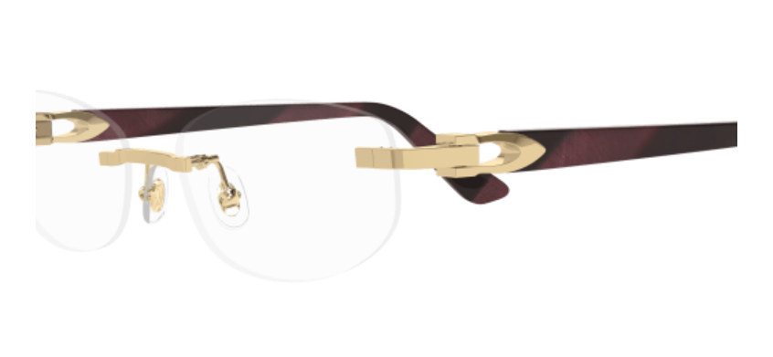 C Allongé de Cartier Motif Rimless Acetate Eyeglasses