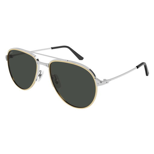 Santos de Cartier Aviator Metal Polarized Sunglasses