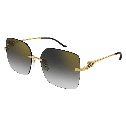 Panthère de Cartier Butterfly Rimless Sunglasses