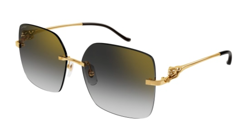 Panthère de Cartier Butterfly Rimless Sunglasses