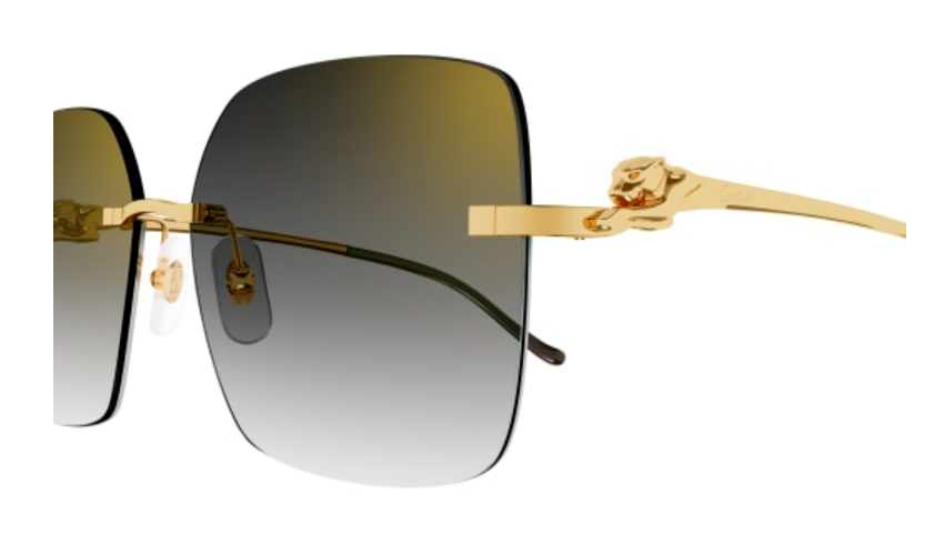 Panthère de Cartier Butterfly Rimless Sunglasses