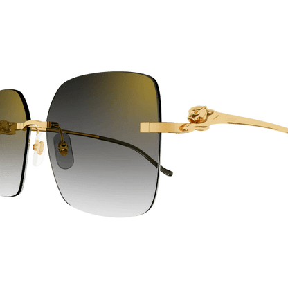 Panthère de Cartier Butterfly Rimless Sunglasses