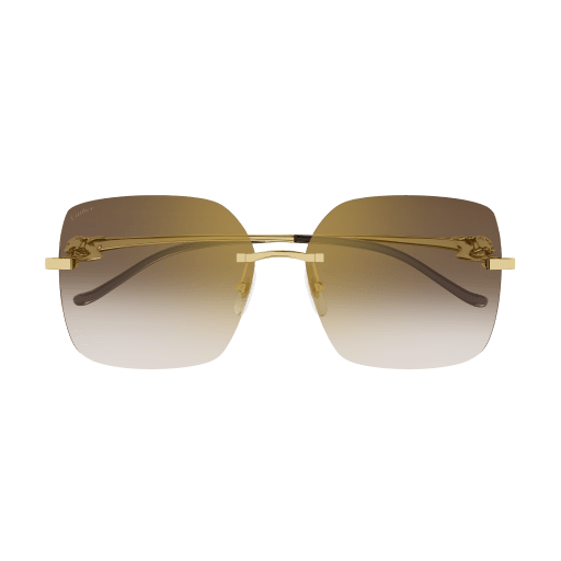 Panthère de Cartier Butterfly Rimless Sunglasses