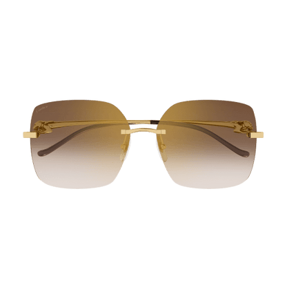 Panthère de Cartier Butterfly Rimless Sunglasses