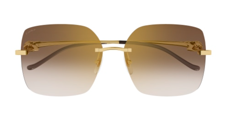 Panthère de Cartier Butterfly Rimless Sunglasses