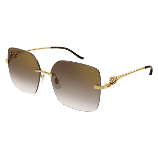 Panthère de Cartier Butterfly Rimless Sunglasses