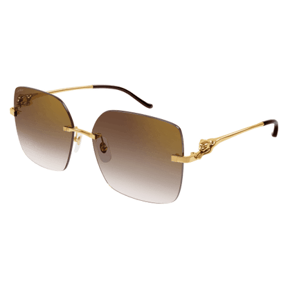 Panthère de Cartier Butterfly Rimless Sunglasses