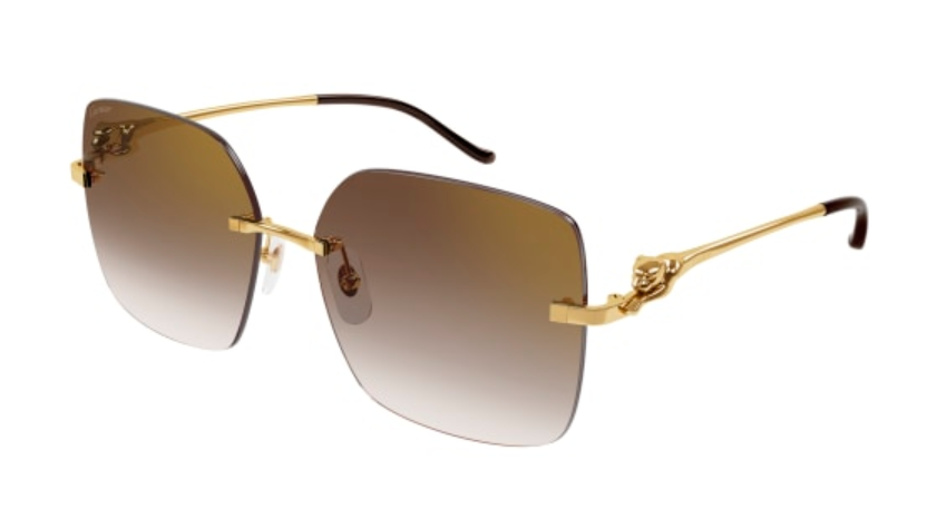 Panthère de Cartier Butterfly Rimless Sunglasses