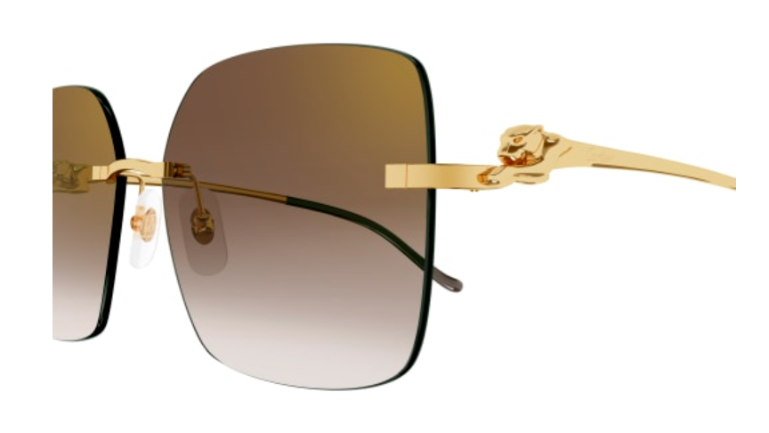 Panthère de Cartier Butterfly Rimless Sunglasses