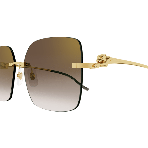 Panthère de Cartier Butterfly Rimless Sunglasses