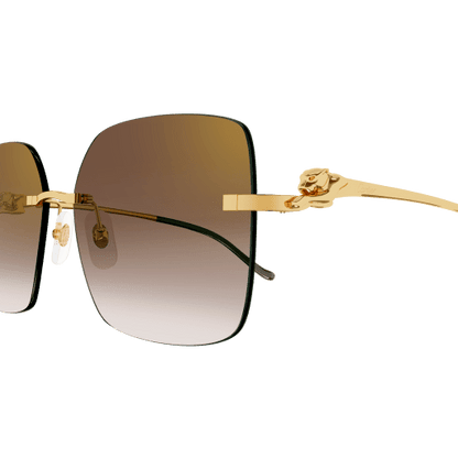 Panthère de Cartier Butterfly Rimless Sunglasses