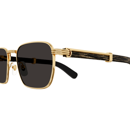 Première de Cartier Square Wood/Horn Sunglasses