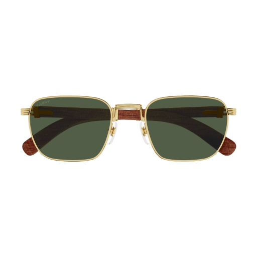 Première de Cartier Square Wood/Horn Sunglasses