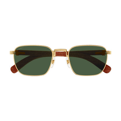 Première de Cartier Square Wood/Horn Sunglasses