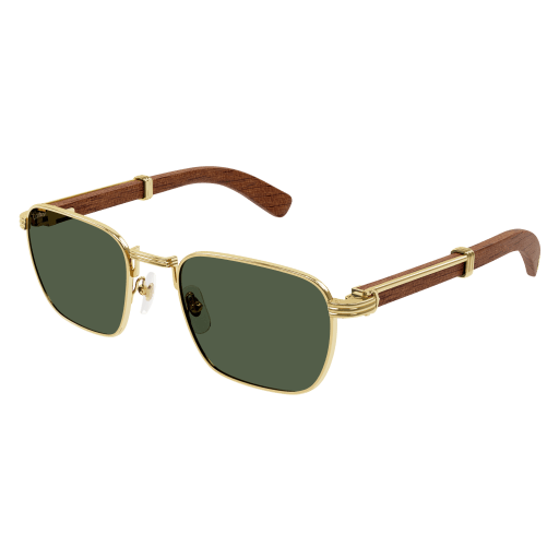 Première de Cartier Square Wood/Horn Sunglasses
