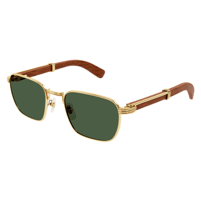 Première de Cartier Square Wood/Horn Sunglasses