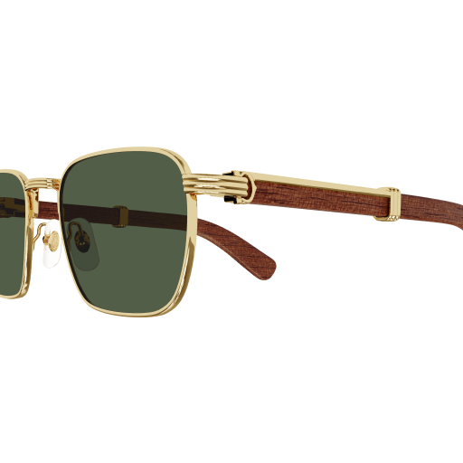 Première de Cartier Square Wood/Horn Sunglasses