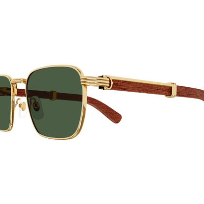 Première de Cartier Square Wood/Horn Sunglasses