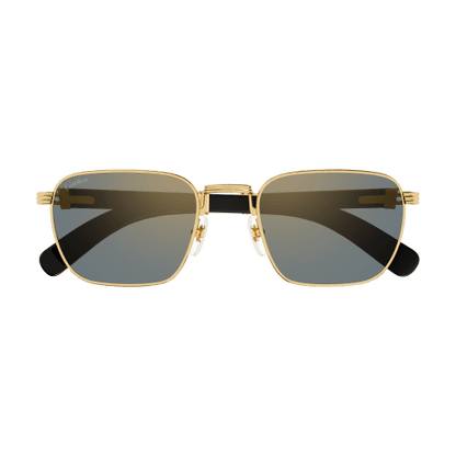 Première de Cartier Square Wood/Horn Sunglasses