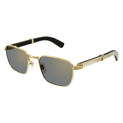 Première de Cartier Square Wood/Horn Sunglasses