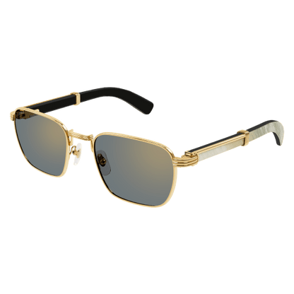 Première de Cartier Square Wood/Horn Sunglasses