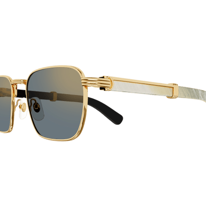 Première de Cartier Square Wood/Horn Sunglasses