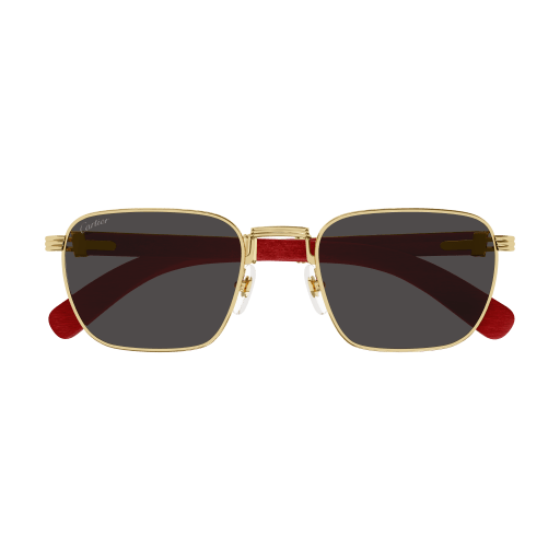 Première de Cartier Square Wood/Horn Sunglasses