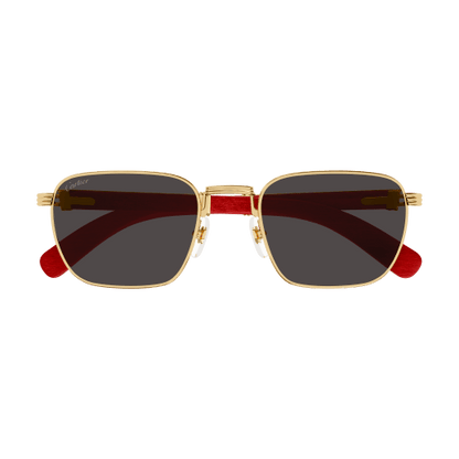 Première de Cartier Square Wood/Horn Sunglasses