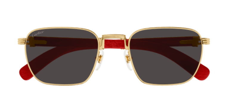 Première de Cartier Square Wood/Horn Sunglasses