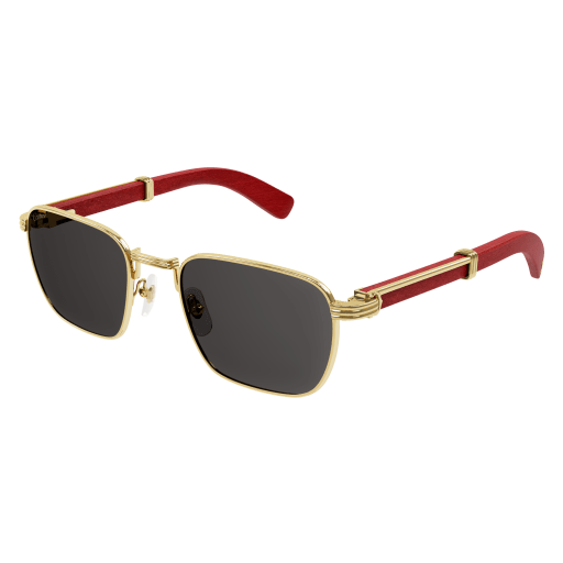 Première de Cartier Square Wood/Horn Sunglasses
