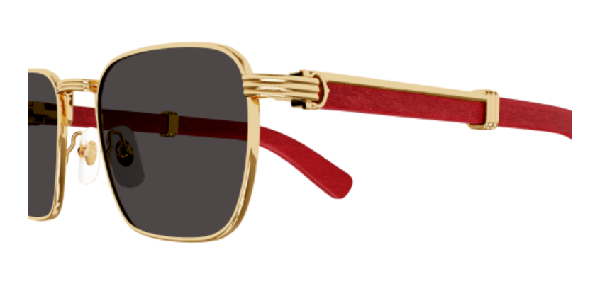 Première de Cartier Square Wood/Horn Sunglasses
