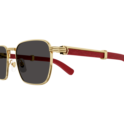 Première de Cartier Square Wood/Horn Sunglasses