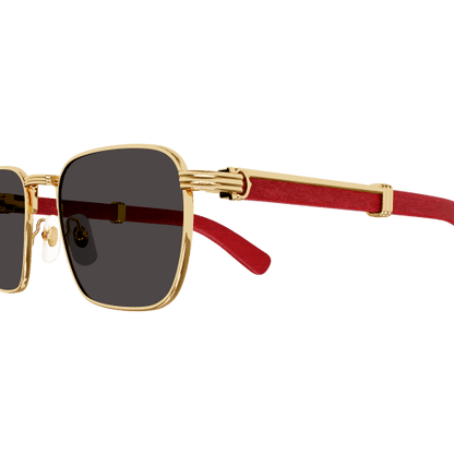 Première de Cartier Square Wood/Horn Sunglasses
