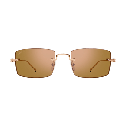 Decor Precious de Cartier Solid Gold Rimless Sunglasses