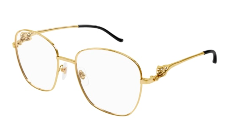 Panthère de Cartier Square Metal Eyeglasses