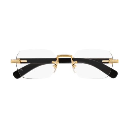 Première de Cartier Rectangular Wood/Horn Eyeglasses