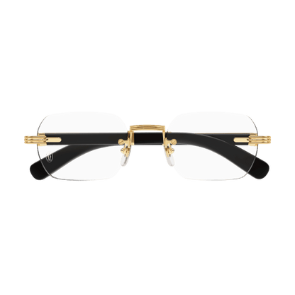 Première de Cartier Rectangular Wood/Horn Eyeglasses