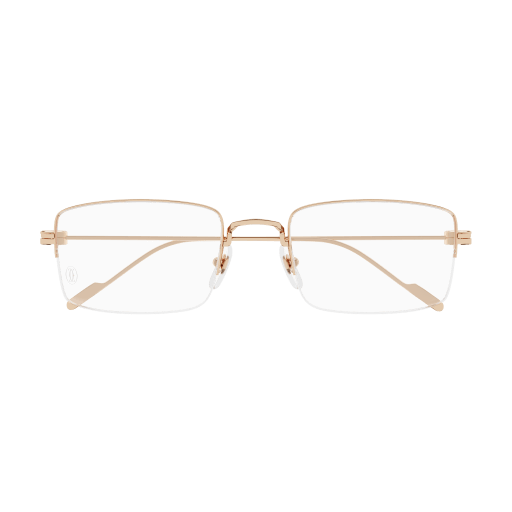 Precious de Cartier Rectangular Solid Gold Eyeglasses
