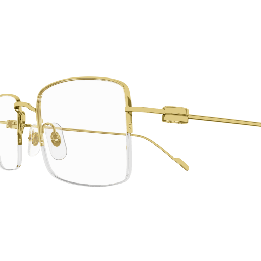 Precious de Cartier Rectangular Solid Gold Eyeglasses