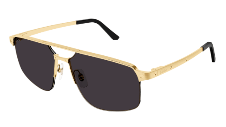 Santos de Cartier Aviator Metal Sunglasses