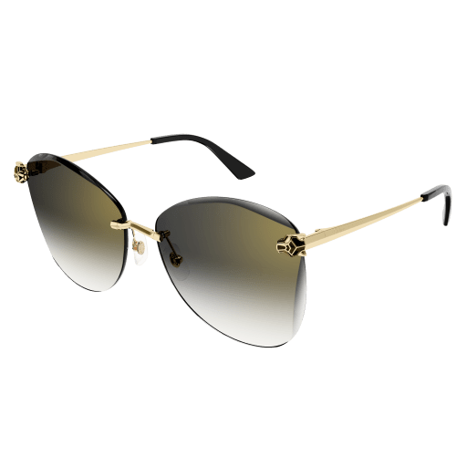 Panthère de Cartier Butterfly Rimless Sunglasses