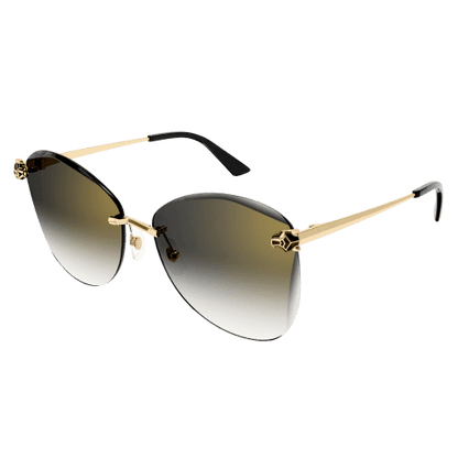 Panthère de Cartier Butterfly Rimless Sunglasses