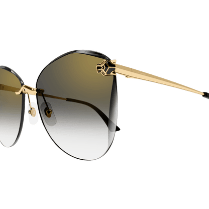 Panthère de Cartier Butterfly Rimless Sunglasses