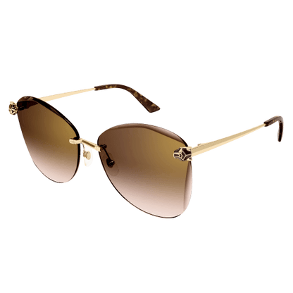 Panthère de Cartier Butterfly Rimless Sunglasses