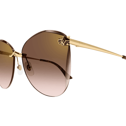 Panthère de Cartier Butterfly Rimless Sunglasses
