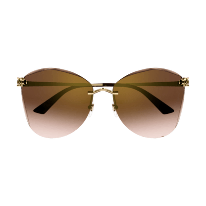 Panthère de Cartier Butterfly Rimless Sunglasses